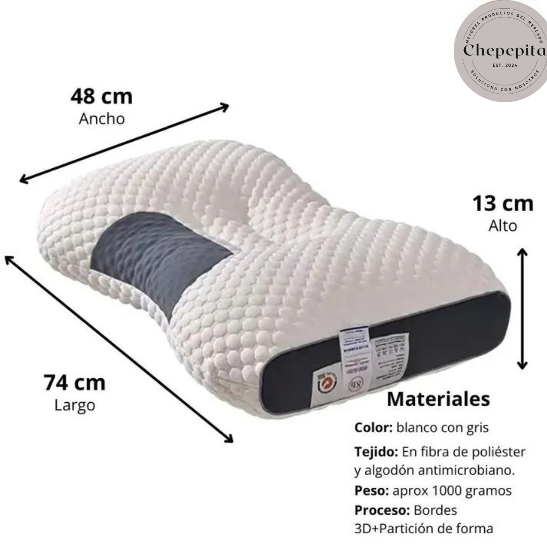 DELUXE ERGONOMIC PLUS Almohada Ortopedica 3D Con alineación cervical perfecta